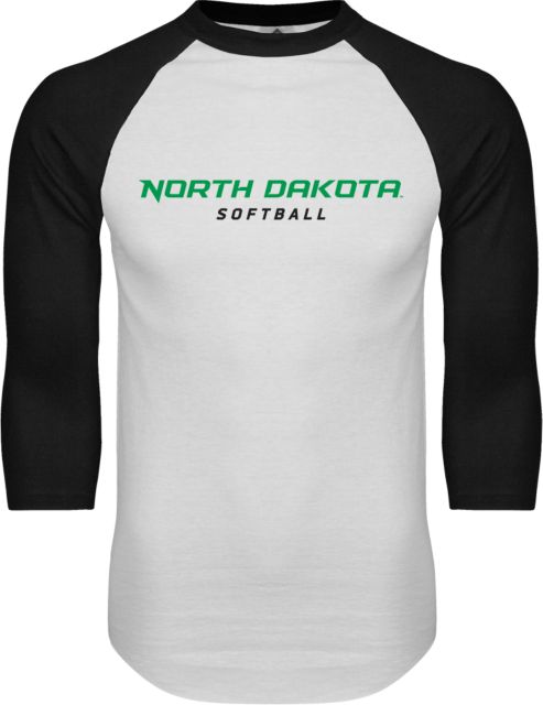 University of North Dakota Raglan Baseball T Shirt North Dakota Softball - ONLINE ONLY
