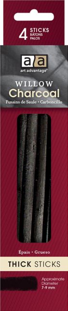 THICK WILLOW CHARCOAL 4/STICKS