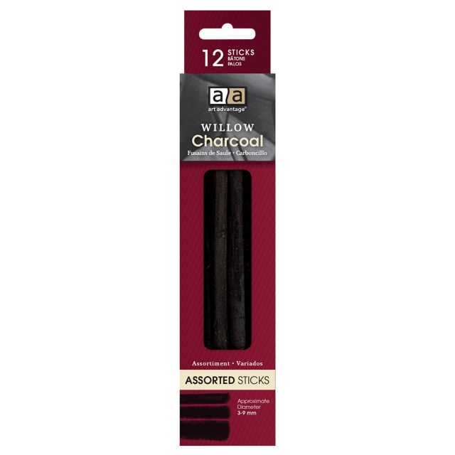 ASST WILLOW CHARCOAL 12/STICKS